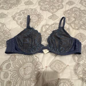 La Perla Lace Bra size 36 purple underwire